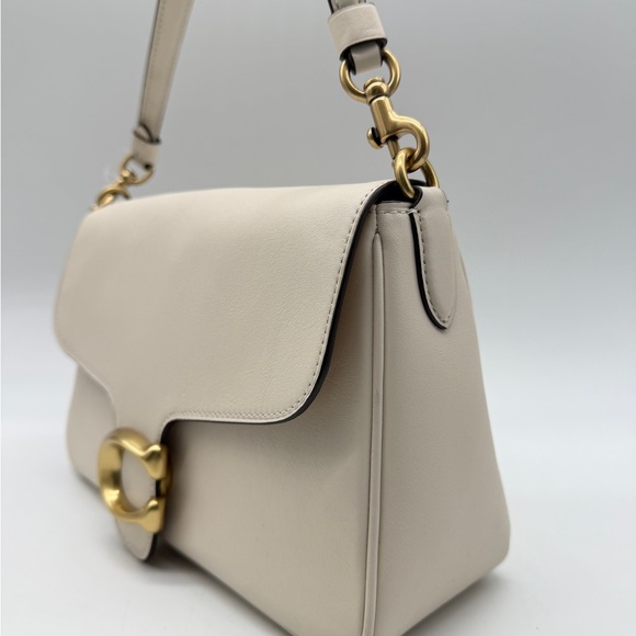 COACH Soft Tabby genuine leather shoulder crossbody + Dust bag  CHALK WHITE - Picture 12 of 16
